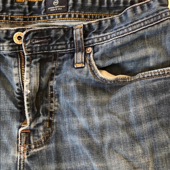 329. Men’s Adriano Goldschmied vintage distressed straight leg denim blue jeans - Picture 8 of 8
